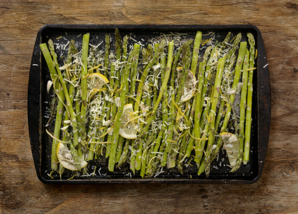 Preparing, Lemon, Garlic and Parmesan Roasted Asparagus