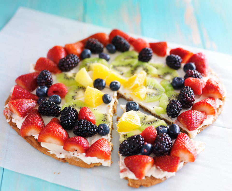 colorful fruit pizza